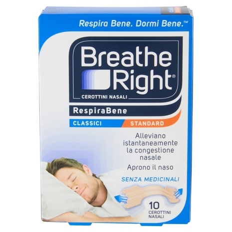 Breathe Right Cerottini Nasali RespiraBene Classici Standard 10 pz